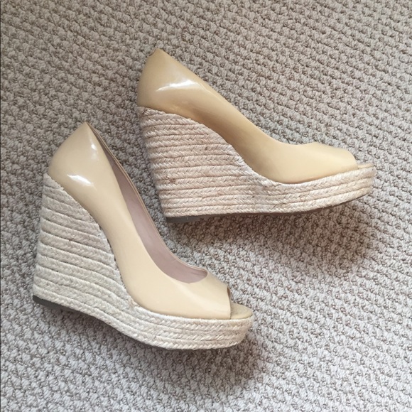 Vince Camuto Shoes - VINCE CAMUTO Patent leather nude wedge heels!